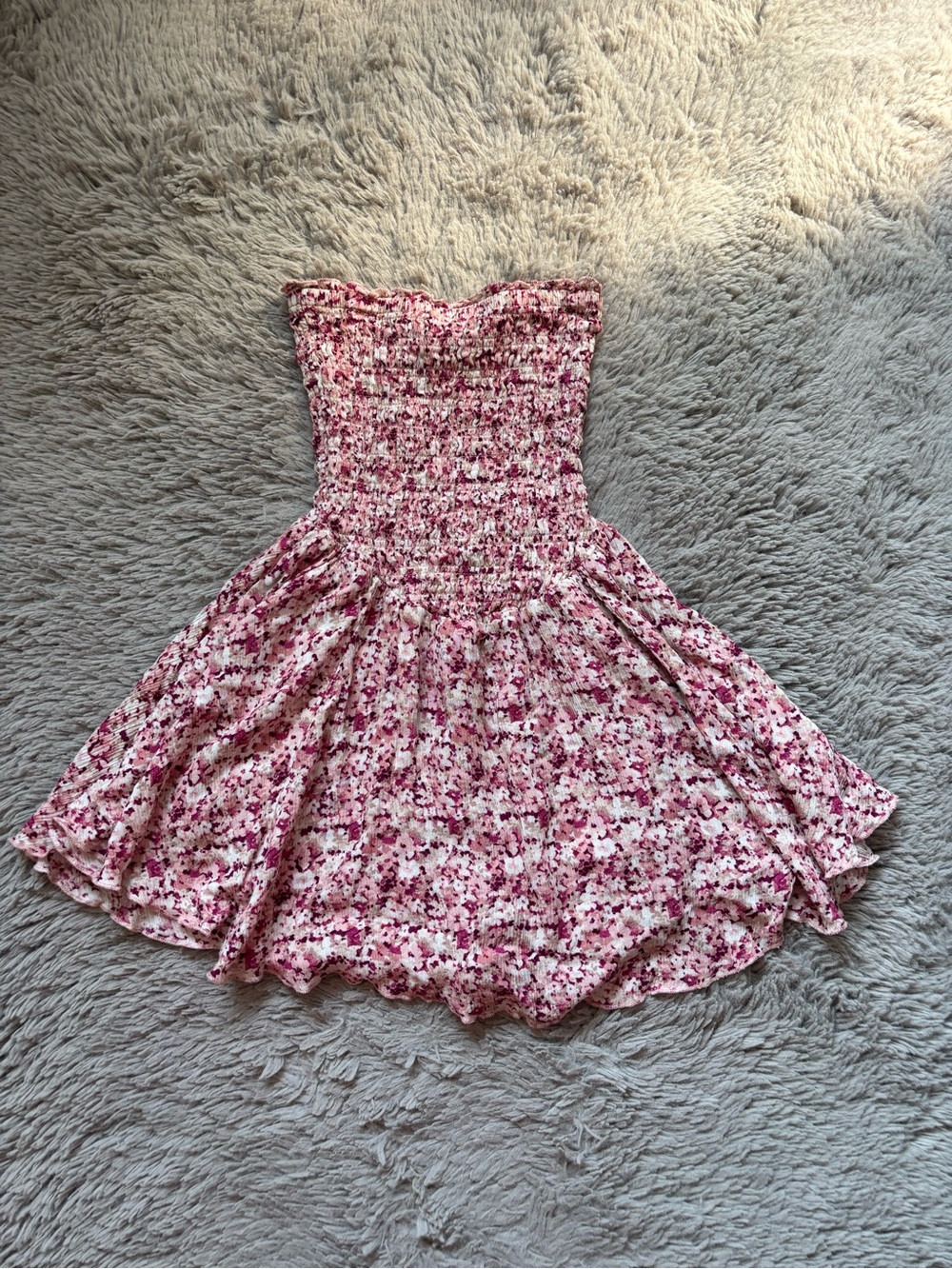 Garage Pink and White Floral dress with shorts coquette feminine size Small